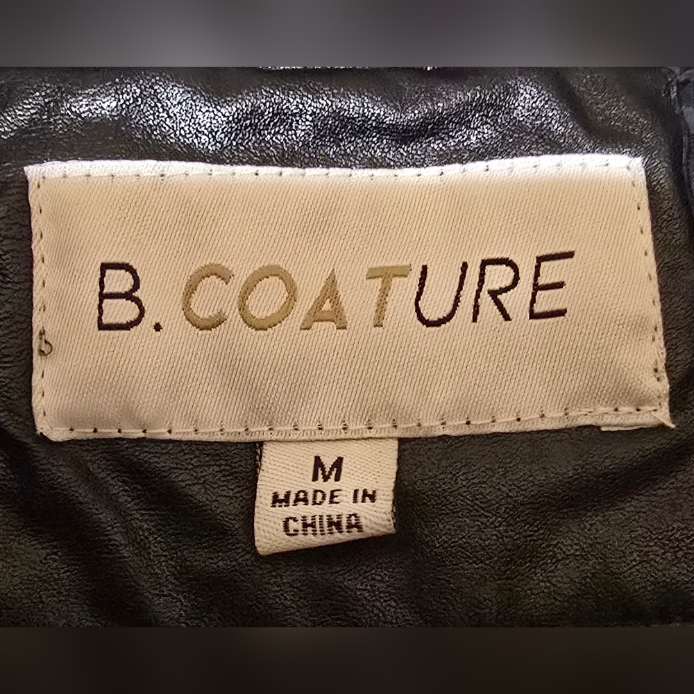 Winter NightS Faux Leather Cropped Black Women's Puffer Jacket Coat Fitted Ski - Picture 7 of 16
